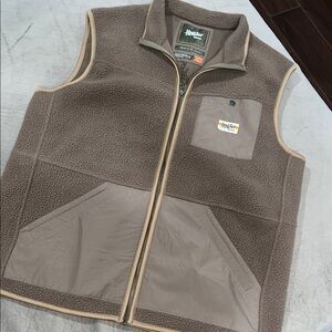 Howler Brothers Taupe and Tan Sherpa Vest